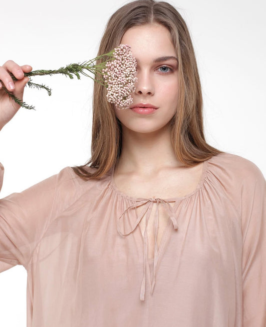 CHIFFON DRESS WITH RUFFLES